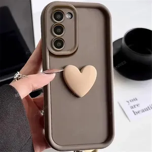 เคสซิลิโคนรูปหัวใจ 3 มิติ น่ารัก สำหรับ Samsung Galaxy S24 ULTRA S22 S21 S20 S23 Fe Ultra Plus 5g ผู้หญิง ฝาหลังแบบด้าน <span class=keywords><strong>S20fe</strong></span> - Product Image 1