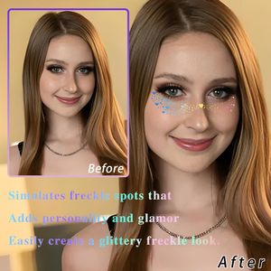 8 autocollants de <span class=keywords><strong>tatouage</strong></span> temporaire pour le visage, effet holographique caméléon blanc, paillettes or/argent/or rose, à la mode, tenue 1 semaine - Product Image 3