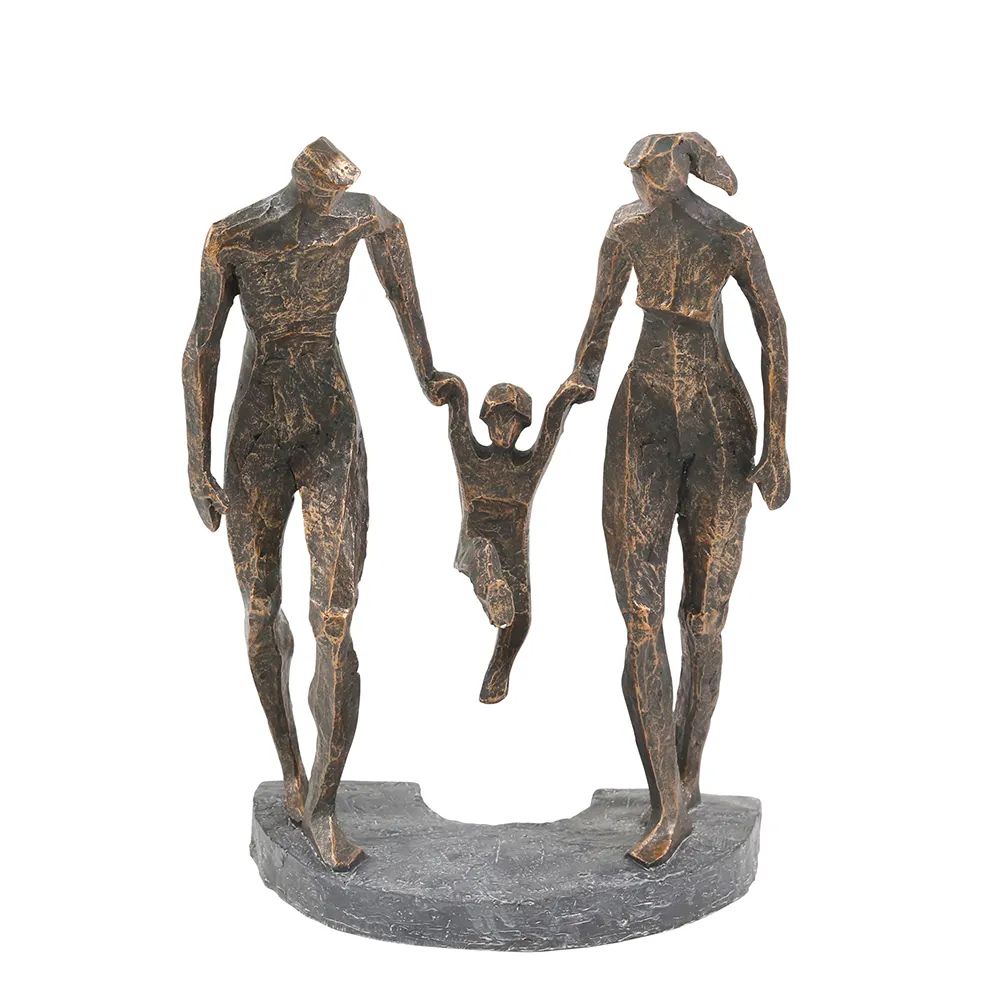 Sculpture de famille moderne en Bronze, Statue en métal, pour la mère et le fils