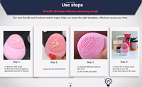 Nettoyage en profondeur du visage Spatule à vibration étanche Épurateur Outils de nettoyage du visage Brosse de nettoyage du visage en silicone
