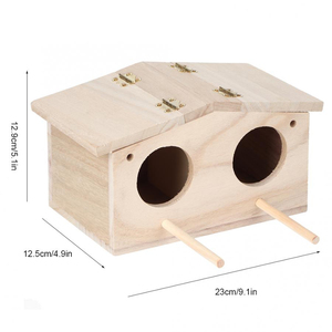 Maison en bois pour oiseaux, Cage à perroquets, boîte d'élevage, maison, jardin, décoration, perruches suspendues, pinsons, nid <span class=keywords><strong>de</strong></span> <span class=keywords><strong>moineaux</strong></span> - Product Image 4