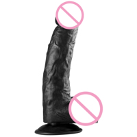 Dildo Realista de 9.85 Pulgadas, Negro, Grande, Venta Caliente, Barato, al por Mayor para Minoristas, Directo de Fábrica