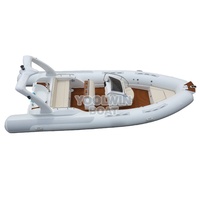 Perahu karet RIB fiberglass tugas berat PVC 580 Leisure Cruising untuk memancing & olahraga air/kesenangan keluarga 30 Knots