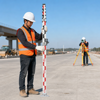 Mire télescopique en aluminium de qualité supérieure à double graduation, instruments optiques de topographie de haute précision, équipement de construction AI