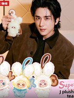 Porte-clés en peluche Super Mini Lapin Baby Three, Boîte Mystère 1ère Génération, Lapin Macaron Lettre, Poupée en Peluche Mignonne de Dessin Animé