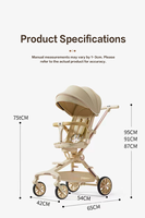 Poussette bébé pliable légère et haute, poussette bébé compacte et portable avec un design facile à plier