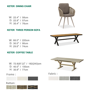 Express Garden, diseño moderno, juego de mesa de comedor de cuerda roja de aluminio para exteriores, sillas de bistro para patio de Hospital, apilables y resistentes a los rayos UV - Product Image 3