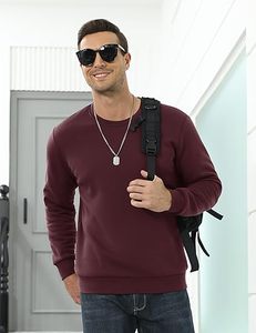 Sudaderas con forro de Sherpa para <span class=keywords><strong>hombre</strong></span> de peso pesado rojo, jersey de lana, Tops básicos, jersey de lana cálido para invierno, sudaderas de cuello redondo - Product Image 5