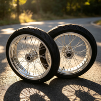 Kit de roues Supermoto KYZ Ultra Bee 17 pouces en alliage d'aluminium de qualité supérieure avec pneus et disques de frein pour la course sur piste, le drifting et la mise à niveau professionnelle des motos de course