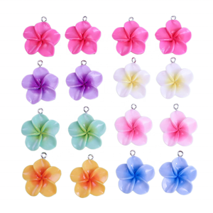 Perline a forma di fiore di Plumeria, mini ciondoli placcati per la creazione di gioielli, orecchini eleganti, fai da te, artigianato, perline distanziatrici leggere - Product Image 1
