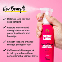 Spray revitalisant sans rinçage pour la croissance des cheveux à la caféine et au ginseng, démêlant, super rapide, renforçant, anti-casse, traitement pour cheveux longs 2025