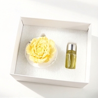 Vente en gros de fleurs de pivoine en porcelaine faites à la main pour la décoration de la maison, plâtre aromatique en céramique parfumé, diffuseur d'huile de parfum