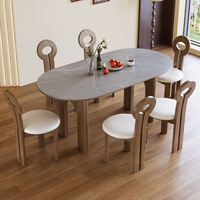 Ensemble table et chaises rondes en bois massif, design moderne mi-siècle, écologique, durable, meubles pour la maison, appartement et hôtel