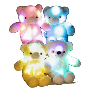 32 cm Soft Stuffed Panda Plush Glowing Toys with Colorful Led Lights Alpaca Rabbit Cow Unicorn Plush Toy with Light