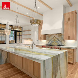 Gabinetes de Cocina Profesionales Personalizados de la Mejor Calidad, Estilo Moderno Campestre, Fregadero de Madera Maciza, Isla Shaker, Estilo Americano Florida - Product Image 1