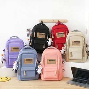 Wholesale Girls Geometric Zipper School <b>Backpack</b> USB 20-36L Large Capacity Canvas Soft Handle Resin Mesh Carrying Students - Product Image 2
