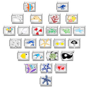 Bracelet à Breloques Italiennes Personnalisable Série Tendance Flore et Faune Marines, Bijoux Très Vendus en Acier Inoxydable - Product Image 2