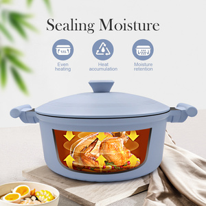 قدر شوربة سانلانج أزرق فاتح للمطبخ، قدر طهي غير لاصق من الألومنيوم المصبوب مع غطاء ألومنيوم - Product Image 4