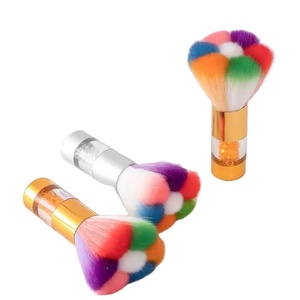 Pinceau à poussière pour manucure diamantée colorée, en fibres synthétiques, brosse de nettoyage en plastique pour maquillage, marque privée - Product Image 1