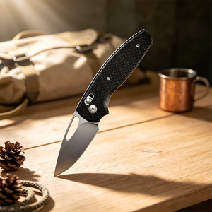 Coltello Pieghevole Multifunzione da Campeggio e Caccia con Lama <span class=keywords><strong>in</strong></span> Acciaio 9CR 17 e Manico <span class=keywords><strong>in</strong></span> Micarta, Garanzia 1 Anno - Product Image 1