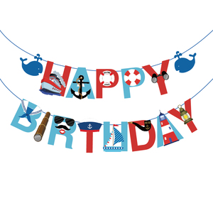 Guirnalda de <span class=keywords><strong>Papel</strong></span> con Diseño Náutico de Velero, Yate y Faro para Decoración de Fiesta de Cumpleaños Infantil - Product Image 4