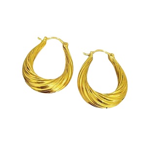 Elegant Simple Superior French Style Gold Metal Warp <strong>U</strong> <strong>Shape</strong> Temperament <strong>Earrings</strong> for Women Gift - Product Image 2
