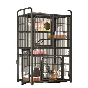 Activités de noël grande cage à fil pliable pour chat, villa pour chat, cage de luxe en acier inoxydable