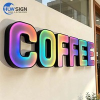 Conception gratuite, délai de livraison rapide, enseignes LED résistantes aux intempéries, lettres lumineuses pour devanture de magasin, enseignes RGB
