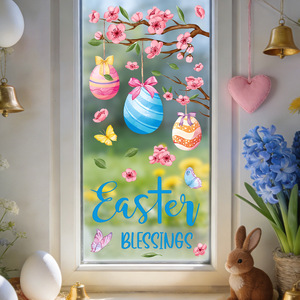 Adhesivos Decorativos para Ventanas con Diseño de Conejito de Pascua, Calcomanías Estáticas de PVC para Decoración de Interiores en Pascua y Fiestas de Cumpleaños - Product Image 5