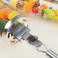 Atacado: Cesto para Churrasco em Cilindro de Metal com Grelha de Rede de Aço Inoxidável Multifuncional para Acampamento ao Ar Livre