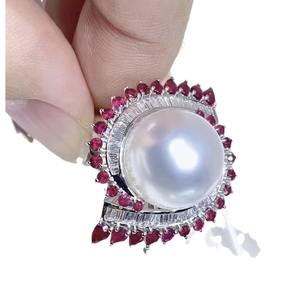 Bague haut de gamme en argent sterling S925 avec perle d'eau douce ronde naturelle de 12-11 mm, taille unique - Product Image 5