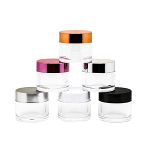 Custom face cream jar with lid 4oz cosmetic 1OZ 2OZ 15g 50g clear empty plastic jar for acrylic powder container