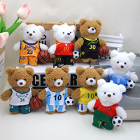 Porte-clés en peluche personnalisé pour ours avec impression de logo, rembourrage en coton PP, 11x7x13cm