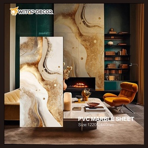 New Design High Glossy Flexible 3mm <strong>PVC</strong> Marble Sheet Alternative - Product Image 2