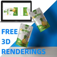 Sac d'emballage debout de qualité alimentaire pour thé aux fruits à impression brillante personnalisée sac à fermeture éclair en aluminium