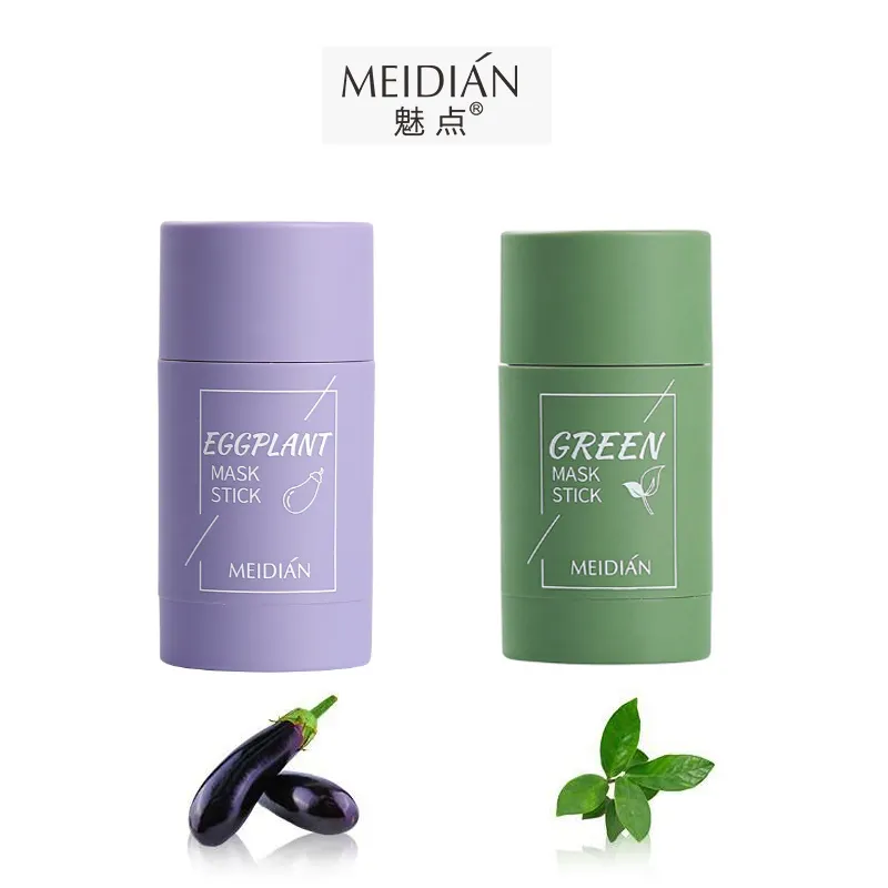 MEIDIAN skin care Green tea mask oil control cleansing solid facial eggplant deep cleansing solid green mask stick