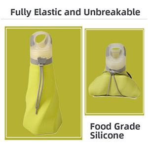 Bouteille d'eau de sport en silicone pliable et portable de 500 ml, anti-fuite, pour l'extérieur, écologique, tasse de voyage – Vente en gros - Product Image 5