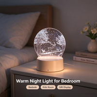 Lampe de nuit LED 3D personnalisée avec plaque acrylique insérable et impression de logo sur le côté de la base, idéale pour chambre à coucher, cadeau, vente en gros pour usines