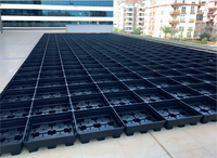 Boîte de plantation modulaire à poser sur le toit, SOL en plastique, pour salon, vert, utilisé avec fleurs/plantes vertes, décoration carrée, SOL noir