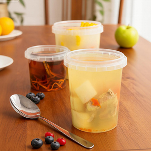 Özel Logo Baskılı Şeffaf Tek Duvarlı Plastik Yemek Hazırlık Kabı Klipsli Kapaklı Köpek Maması Saklama Kabı Kurumsal Etkinlik Catering Öğle Yemeği - Product Image 1