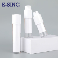 Flacons pompe cylindriques sans air 15ml/30ml/50ml en PP, coque épaissie anti-poussière pour sérum et shampoing de soin du visage