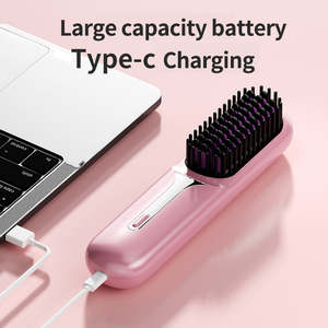 <span class=keywords><strong>Cepillo</strong></span> de pelo recto iónico inalámbrico de cerámica de doble uso, alisado eléctrico para viajes, viajes de negocios - Product Image 5