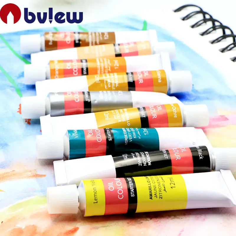 Bview Art Hot Selling Free Sample Aluminum Tube 12ML 24 Colors Oil Color Paint Set For Oil Painting