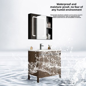 Suite di Mobili da Bagno di Lusso in Alluminio Aerospaziale e Fibra di Carbonio con Lavabo in Ceramica Monoblocco - Product Image 3