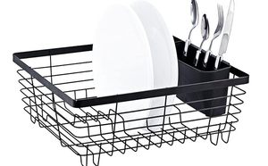 Stylish Sturdy Art Deco Oil Rubbed Bronze Aluminum Metal Wire <b>Small</b> <b>Dish</b> <b>Drainer</b> Drying Rack - Product Image 2