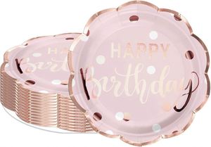 Superb Quality 9 Inch Pink Gold Glitter Rim Disposable White Paper <b>Plates</b> Modern Style Scalloped Edges Hot Selling Outstanding - Product Image 5