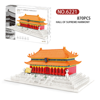 6221 Wange enfants bloc en plastique jouets de construction Hall of Supremi: harmonie dans la cité interdite ancien modèle chinois pour les enfants