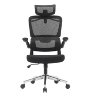 Chaise de bureau ergonomique moderne 2026 pour cadres, réglable en hauteur, base 5 étoiles, pivotante, en tissu, avec appui-tête en mousse et maille