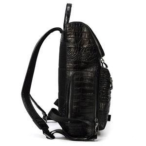 2025 Hot Sale Vintage Trend Crocodile <b>Leather</b> <b>Backpack</b> Fashion Men and Women Travel Hiking Rucksack <b>Laptop</b> Bag - Product Image 3