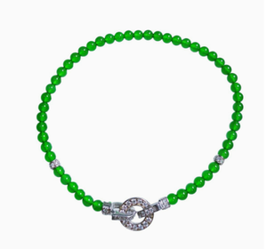 Natural Green Jadeite Type a Silver Vintage Women's Unisex <b>Bracelet</b> <b>Bead</b> <b>Bracelet</b> jadeite green stone - Product Image 4